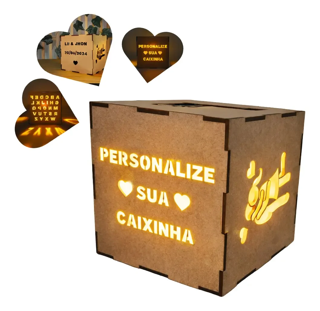 Caixa Luminária Personalizada - Mdf